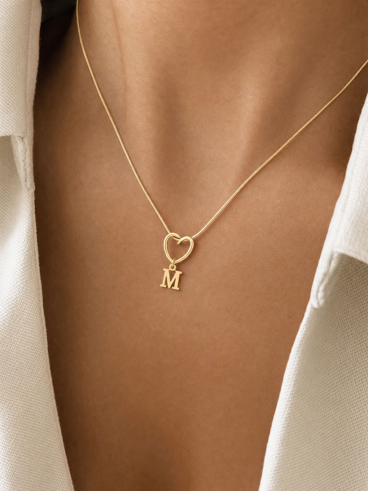 SAINT GILD initial heart necklace pendant macro