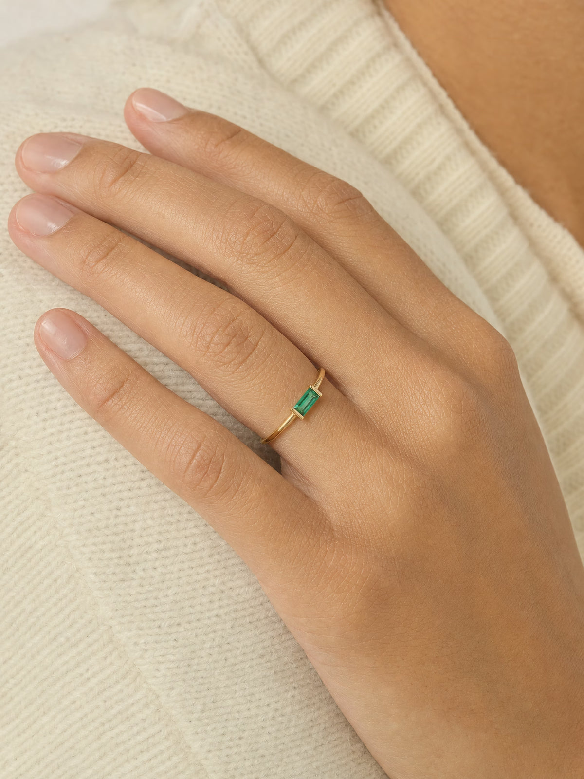 SAINT GILD birthstone ring on finger