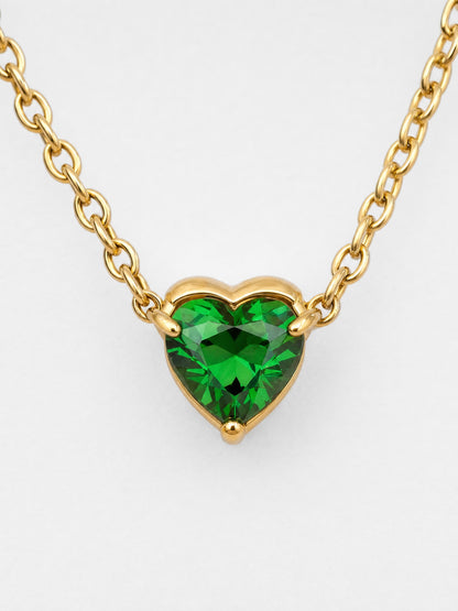 SAINT GILD birthstone heart necklace pendant macro