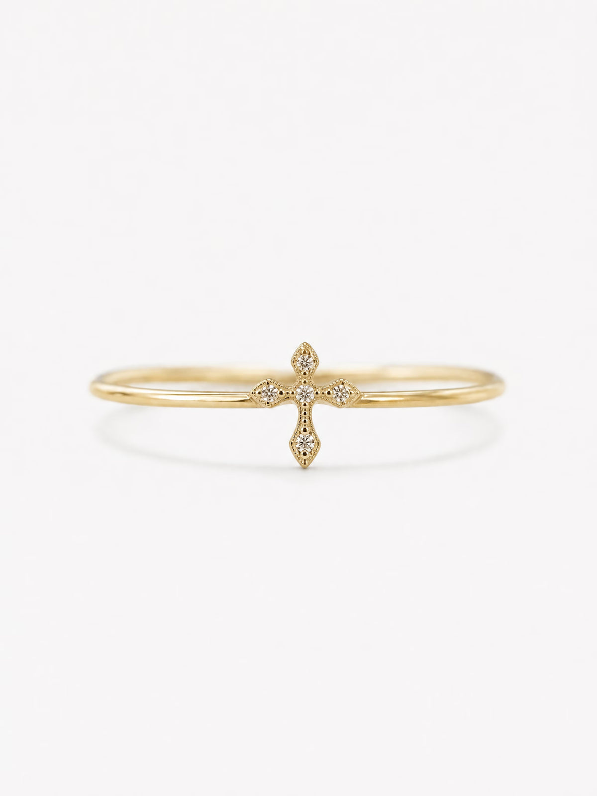 SAINT GILD Dainty Cross Band Ring gold