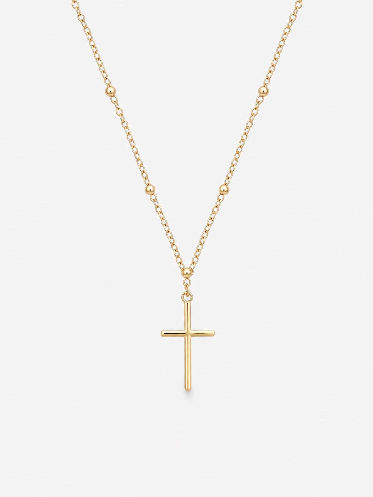 SAINT GILD Beaded Cross Necklace gold