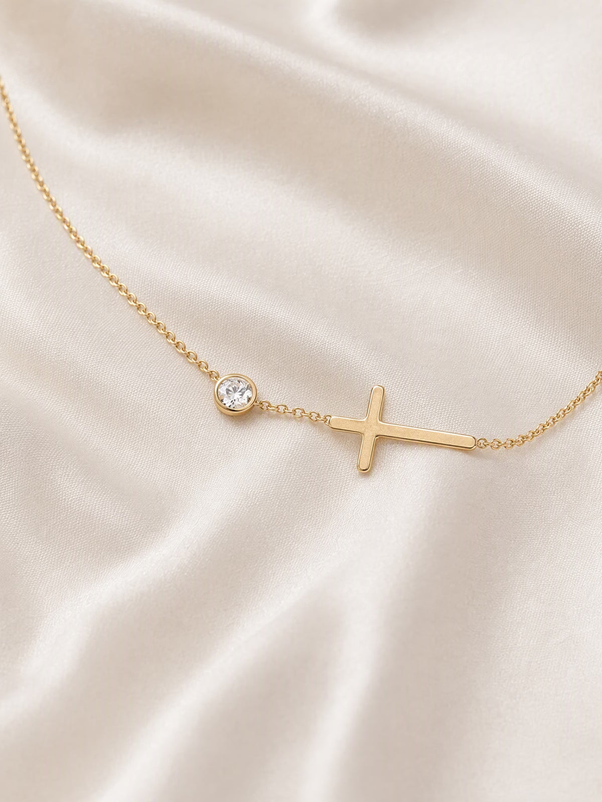 SAINT GILD Cross Chain Bracelet on satin