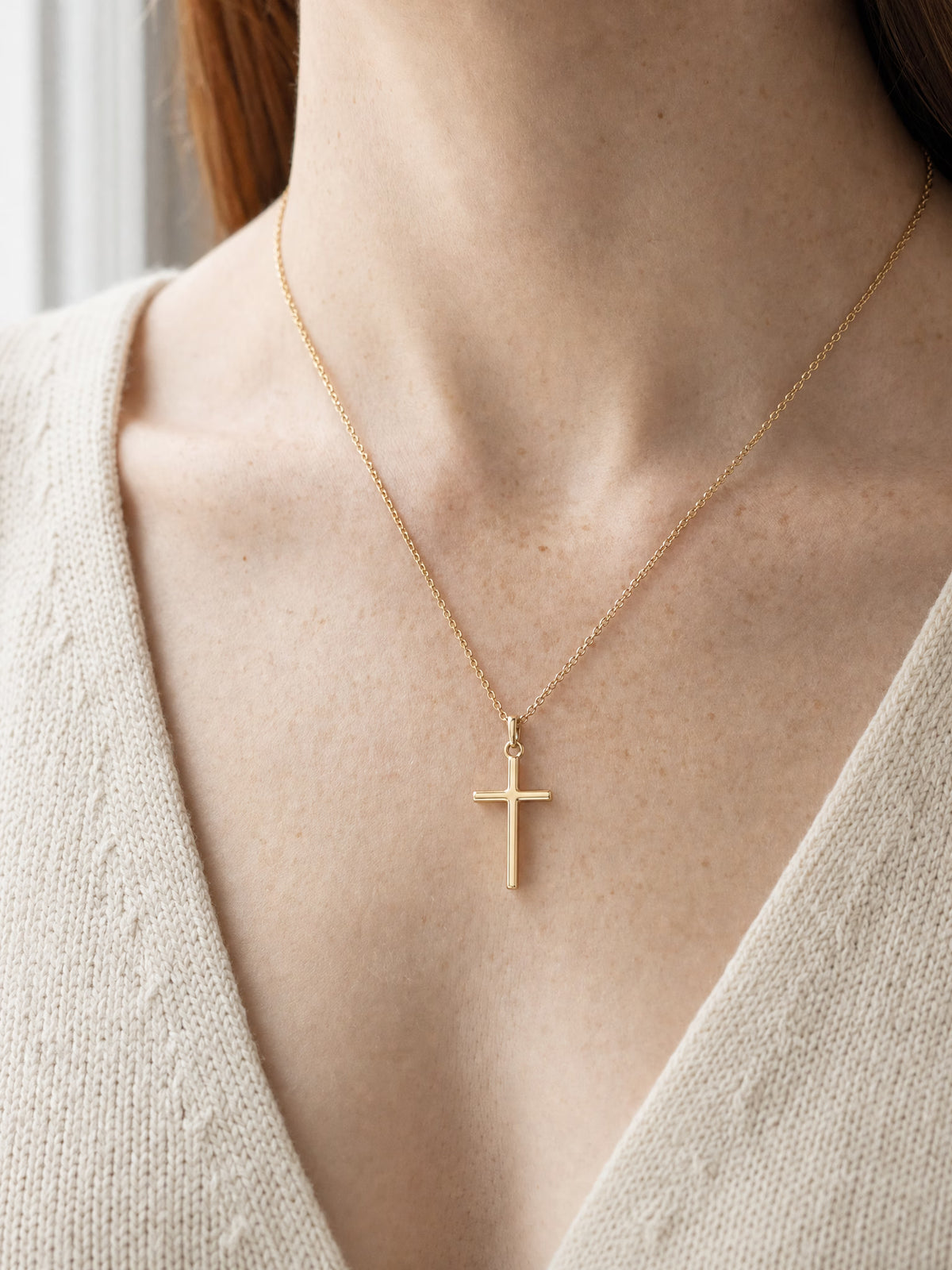 SAINT GILD Classic Cross Necklace worn
