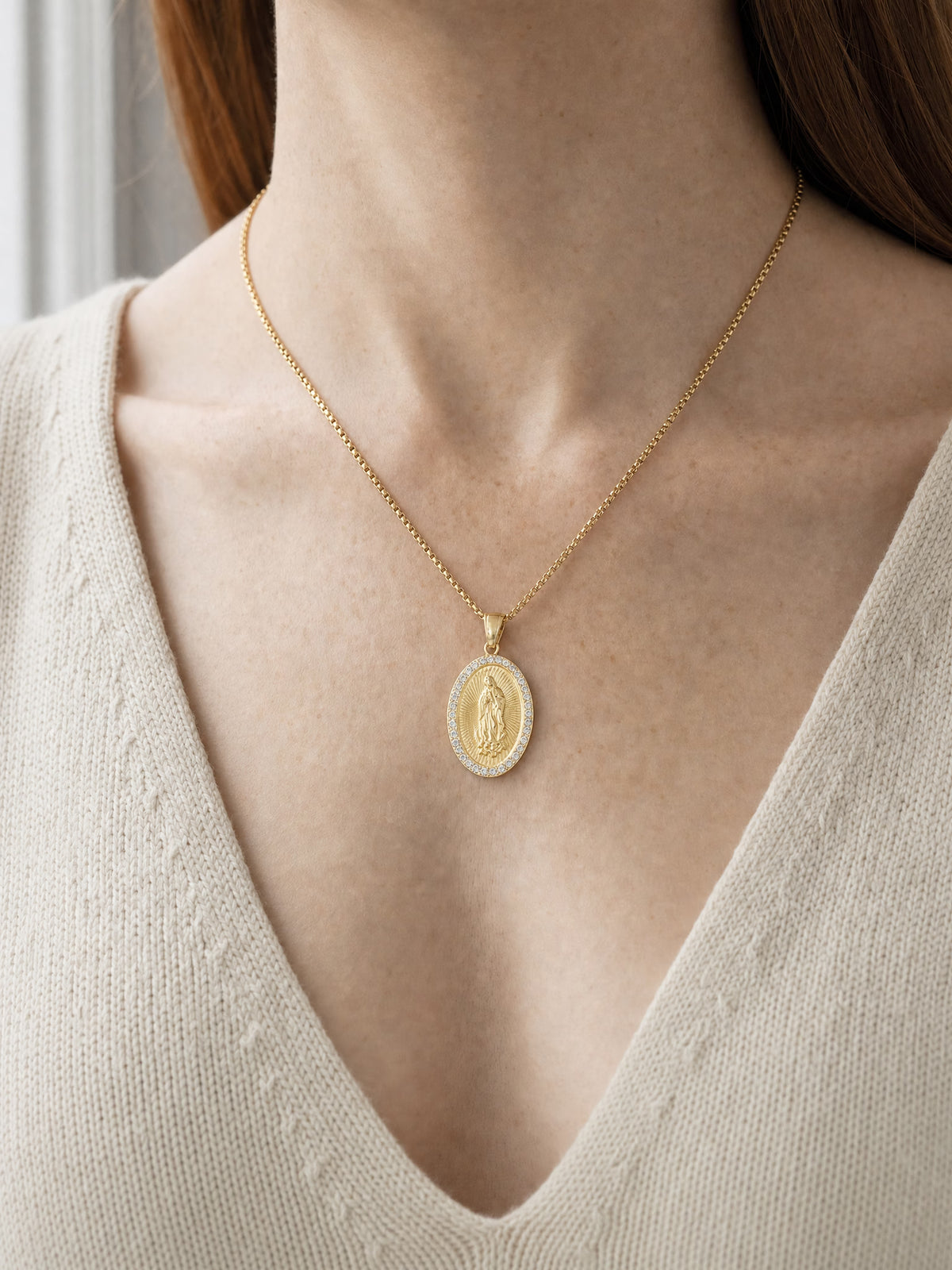 SAINT GILD Guadalupe Necklace worn