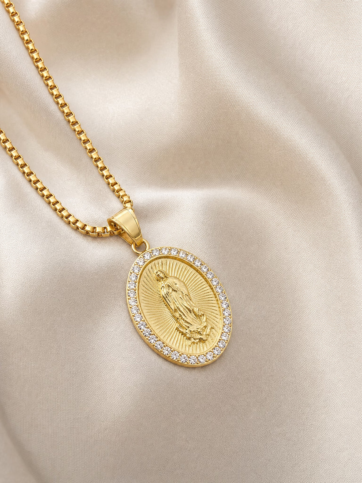 SAINT GILD Guadalupe Necklace on satin