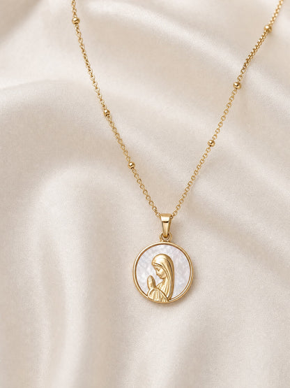 SAINT GILD Mother Mary Necklace on satin