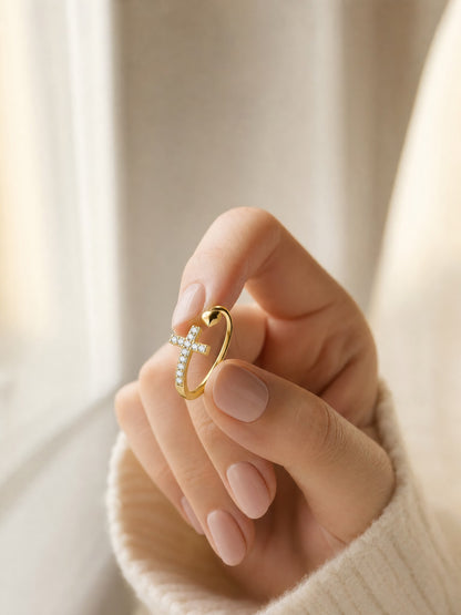 SAINT GILD Pave Cross Ring lifestyle