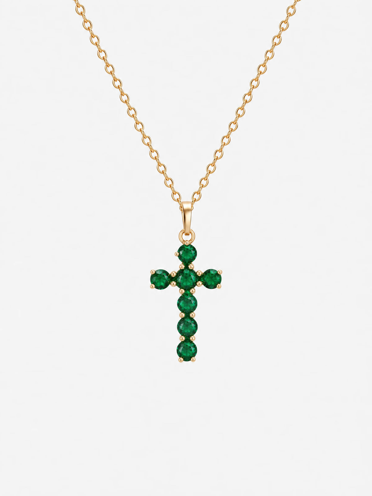 SAINT GILD Birthstone Cross Necklace gold