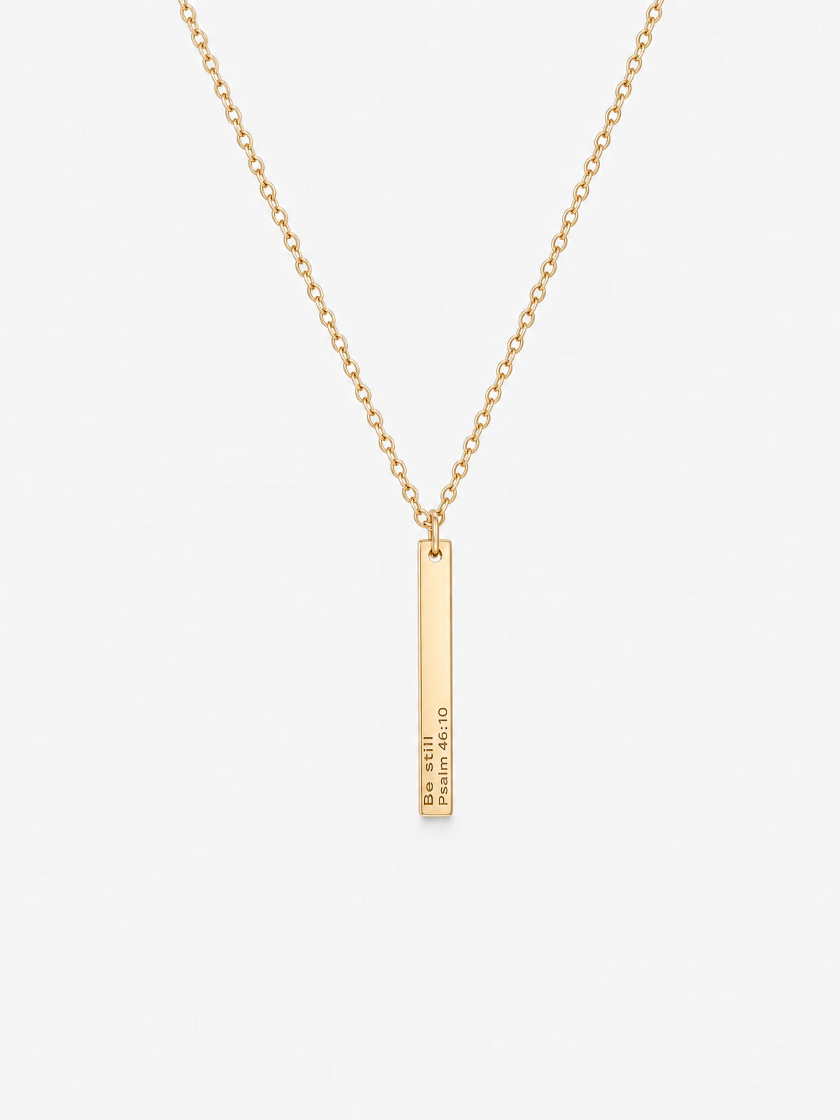 SAINT GILD His Promise engraved bar necklace gold
