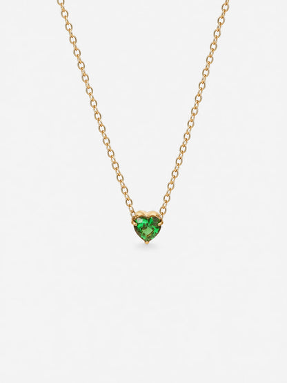 SAINT GILD Birthstone Heart Necklace gold