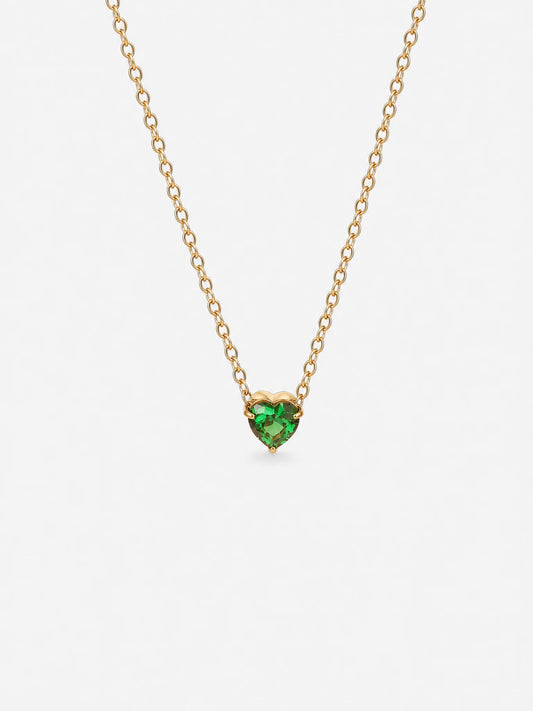 SAINT GILD Birthstone Heart Necklace gold