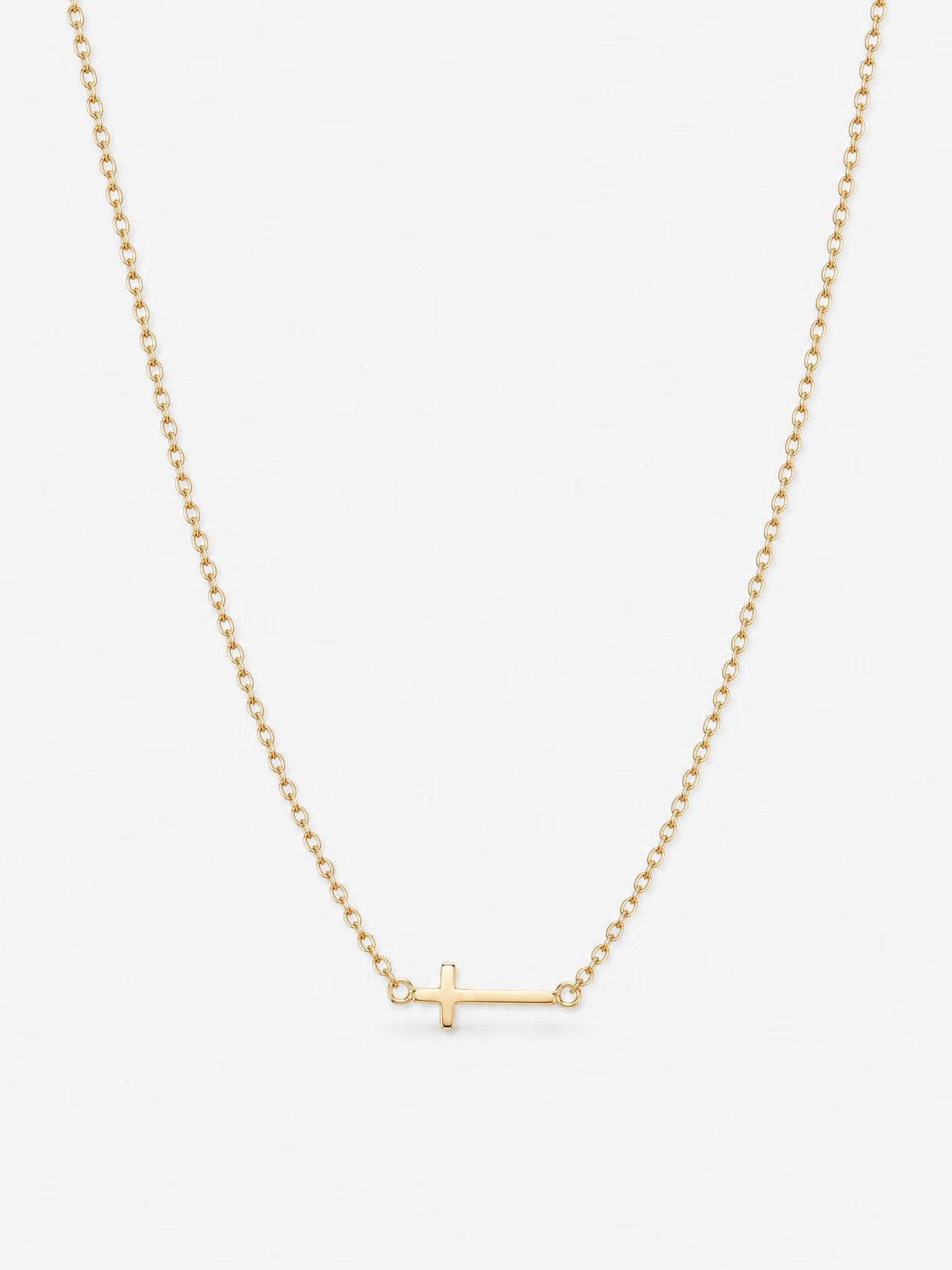 SAINT GILD Sideways Cross Necklace gold