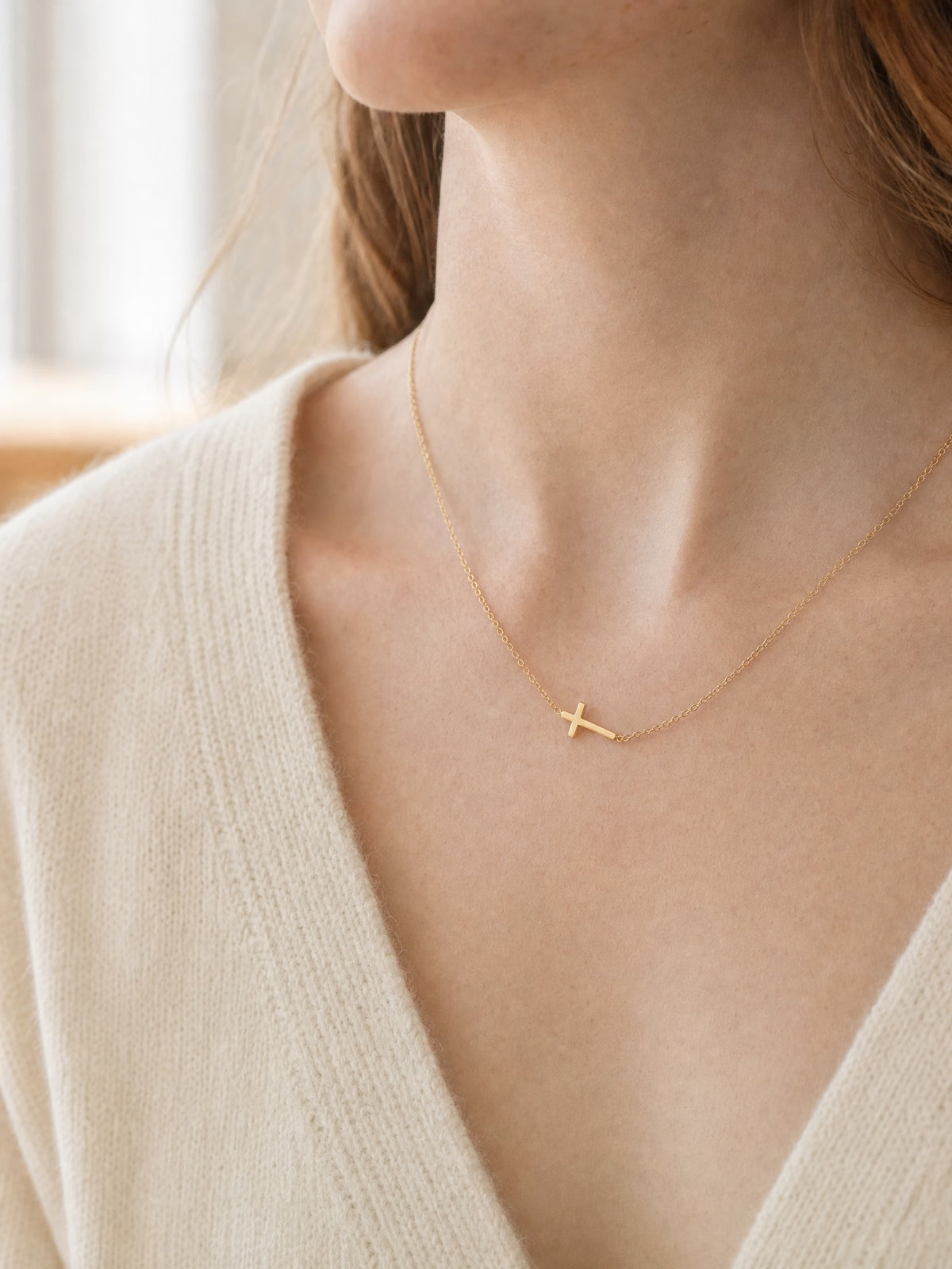 SAINT GILD Sideways Cross Necklace lifestyle
