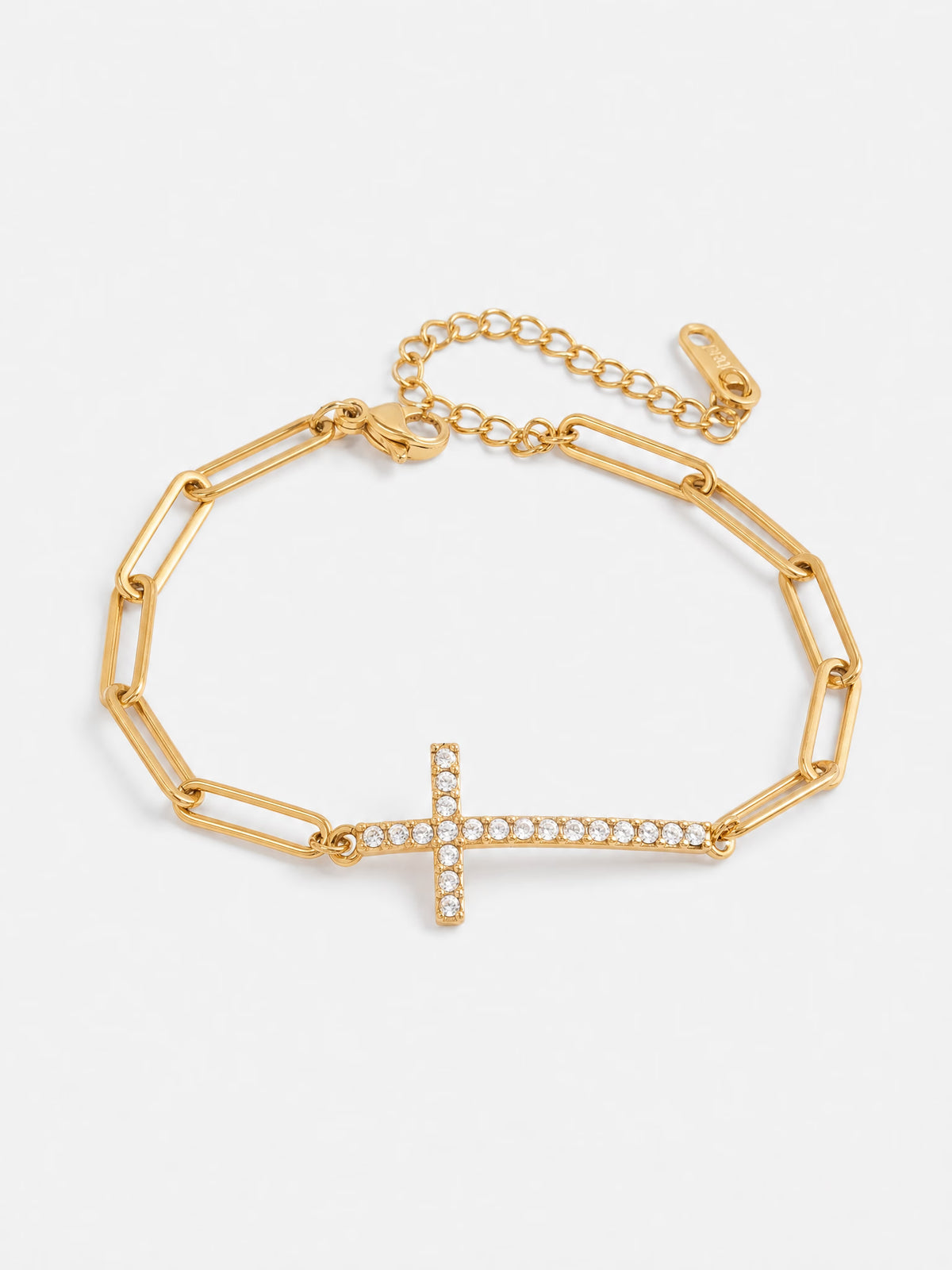 SAINT GILD Cross Station Bracelet gold