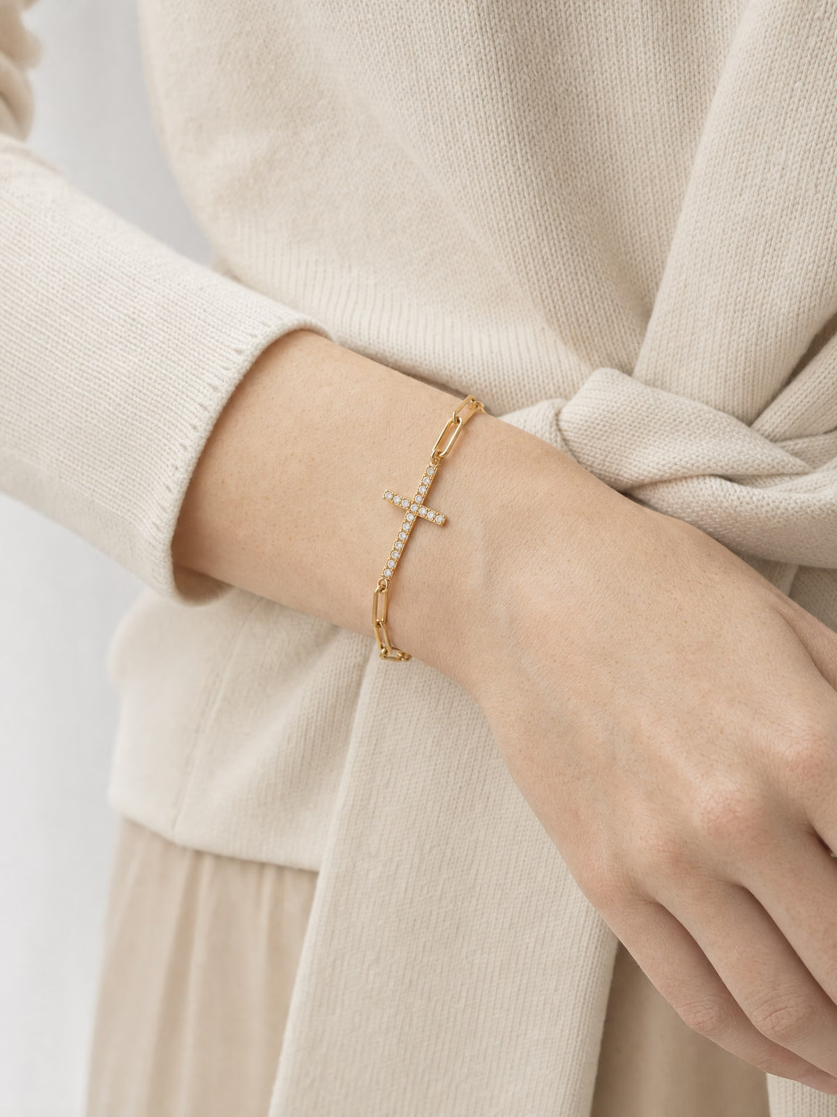 SAINT GILD Cross Station Bracelet worn
