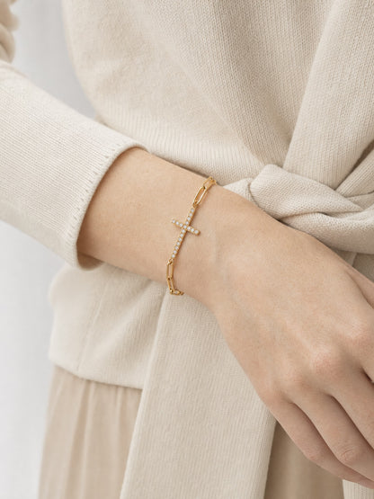SAINT GILD Cross Station Bracelet worn