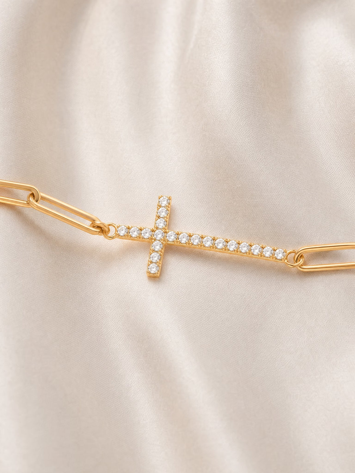 SAINT GILD Cross Station Bracelet on satin