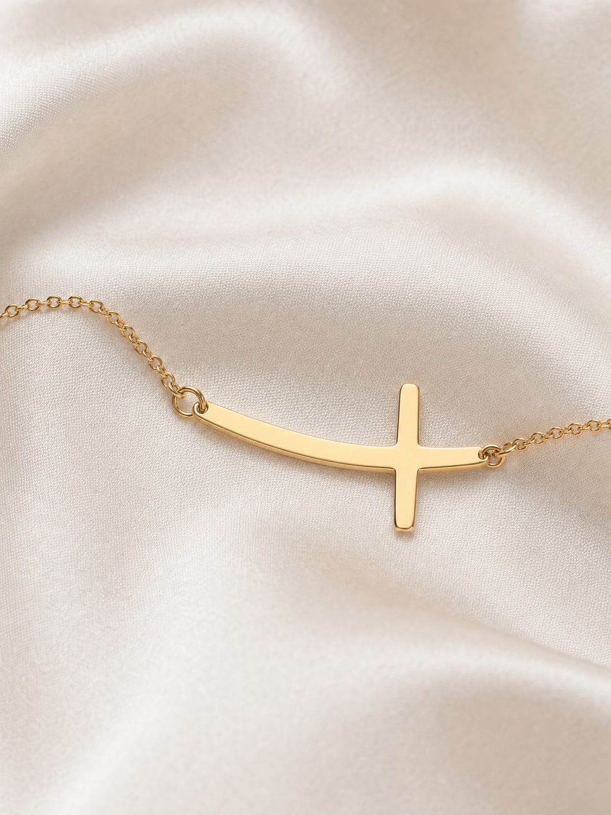 SAINT GILD Sideways Cross Bracelet on satin